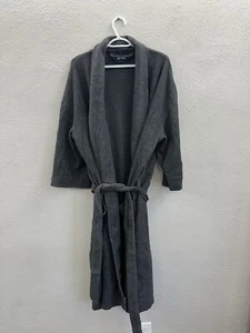 Puritan Unisex Robe One Size Gray Fleece Belted Sleepwear Housewear - Picture 1 of 11