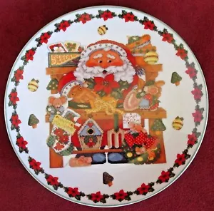 Royal Norfolk Santa Plate looks like Counted Cross Stitch - Excellent Condition - Picture 1 of 7