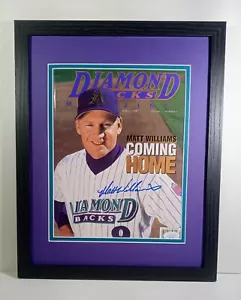 Signed Matt Williams Arizona Diamondbacks Framed Magazine Photo Display COA JSA - Picture 1 of 5