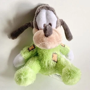 Campana de sonajero verde peluda peluda de 10"" parches amarillos de peluche peluda de los parques Disney Baby Goofy - Imagen 1 de 11