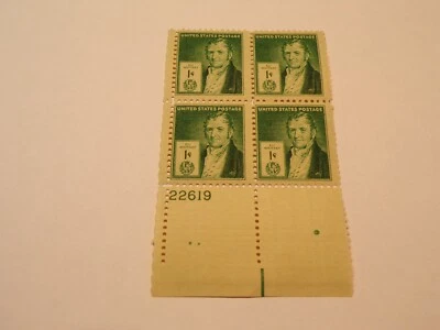 1940 1 ¢ Famous Americans U.S Stamp Eli Whitney, Inventor. Block of 4 MNH (3850) - Image 1 of 4