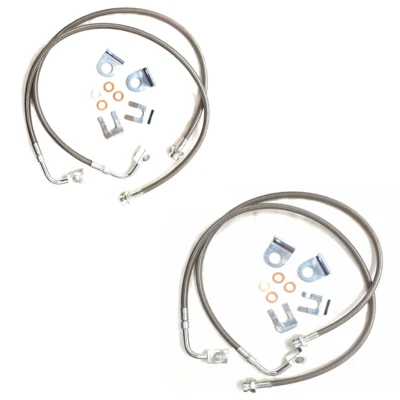 Rubicon Express Front & Rear SS Brake Line Set for 07-18 Jeep Wrangler JK RE1512 - Image 1 of 4