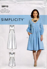 Simplicity 8910  Misses' Pleated Dress w/ Sleeve Length Var. 6-22 Sewing Pattern