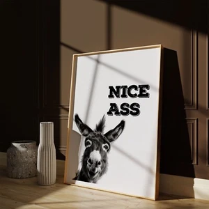 Nice Ass Print, Black & White Quote Poster, Trendy Art Funny Humour 9101 - Picture 1 of 2