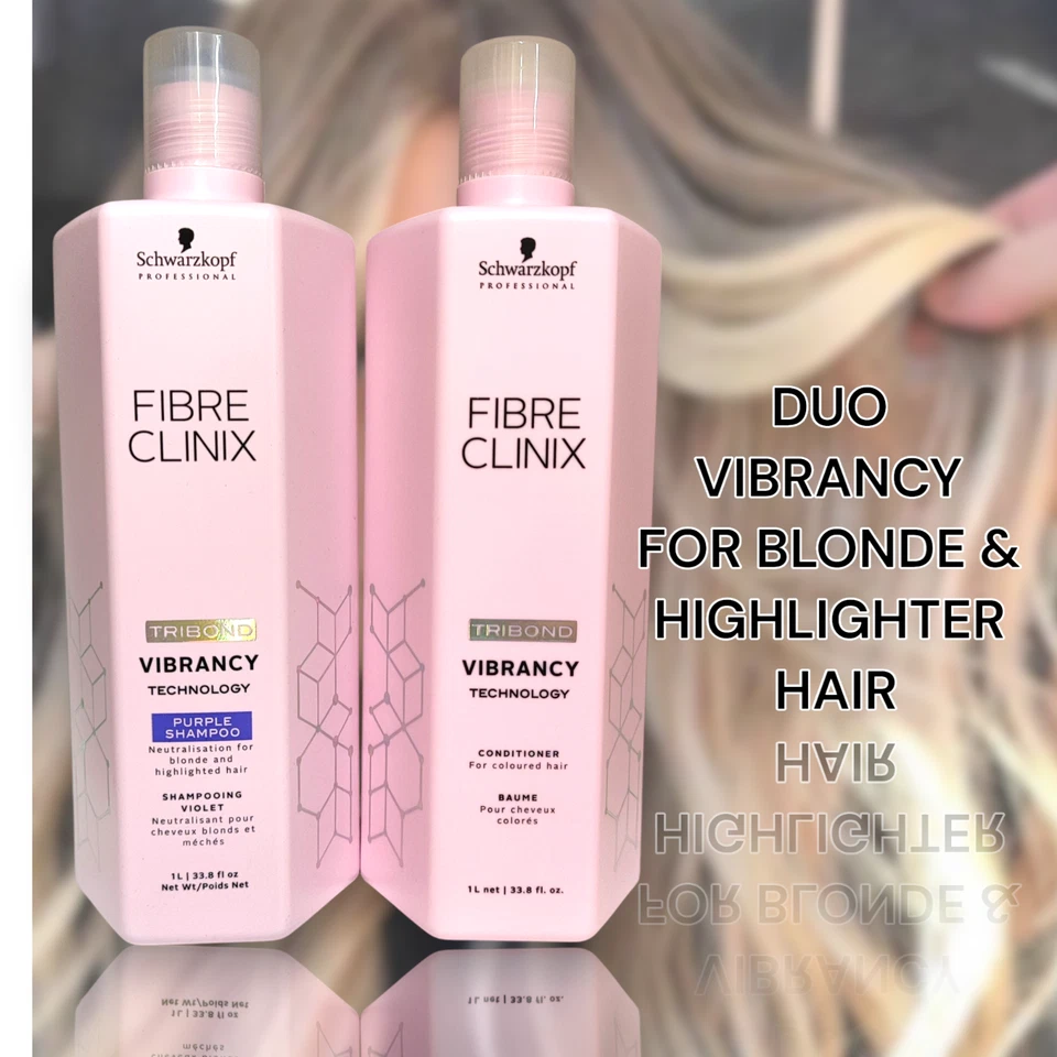 Schwarzkopf Fibre Clinix Vibrancy Liter Duo PURPLE Shampoo/Conditioner 33.8 oz - Image 1 of 1