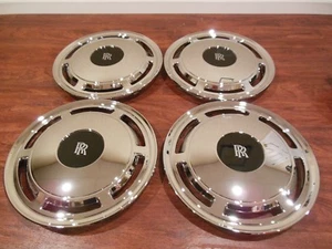 SET OF 4 REPLACEMENT FITS ROLLS ROYCE 15 INCH CHROME HUBCAP SILVER SPUR CORNICHE - Picture 1 of 1