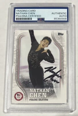 2018 Topps Olympics Nathan Chen Auto Autograph Signed Rookie Card Rare PSA Rc - Image 1 of 2