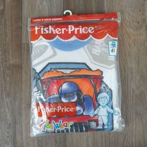 Vintage 1995 Fisher Price Kids Wear Toddler Boys Sz 4T Multi 2 Piece Pajama Set - Picture 1 of 4