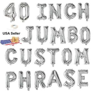 40 inch Custom Letter Number Helium Balloon Banner Mylar Personalization Party