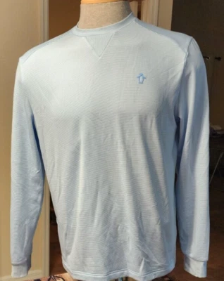 Camisa Pullover PENGUIN Azul y Blanco Rayas Manga Larga Talla XXL Foto 1 de 4