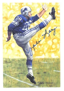 Yale Lary Signed Goal Line Art Card GLAC Autographed lions 86680 - Picture 1 of 2