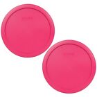 New Pyrex 7402-PC 6/7 Cup Fuschia Pink Round Plastic Lid 2PK for Glass Dish