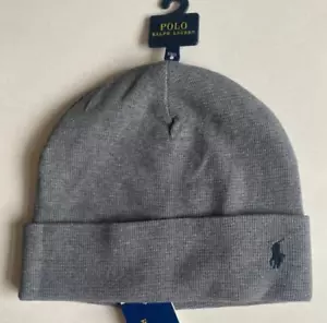 NWT Mens Polo Ralph Lauren Pony Cuffed Thermal Waffle Knit Beanie Ski Hat Cap - Picture 1 of 4
