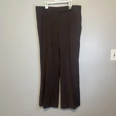 Tory Burch Trouser Pants Womens Size 10 Brown Wool Blend Wide Leg Pockets - Image 1 of 4