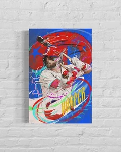 Bryce Harper CANVAS | Philadelphia Phillies | Sports Wall Art | Great Gift - Picture 1 of 4