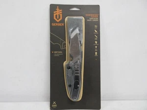 Gerber Downwind Caper Black Fxed Blade Knife Plain Edge w/Waxed Cnvs Sheath B5S2 - Picture 1 of 3