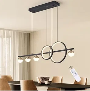 Modern Black Gold Chandelier Dimmable LED 39" NIB #1 - Bild 1 von 5
