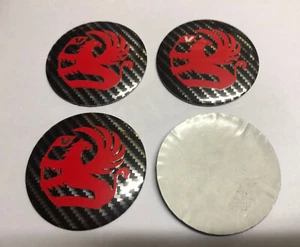 4x Sticker Vauxhall Wheel Centre Cap Hub 56mm Black / Red Carbon Fiber Stickers - Picture 1 of 2