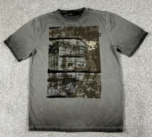 Harley Davidson Shirt Mens Large Gray Short Sleeve Biker Motorcycle USA Flag - Picture 1 of 9