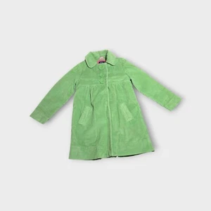 Mini Boden Peacoat Girls 7-8Y Green Polka Dot Lined Corduroy Snap Button Jacket - Picture 1 of 9