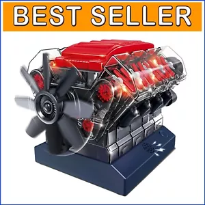 DIY Mini V8 Combustion Engine Kit with Real Sounds for STEM Enthusiasts - Picture 1 of 11