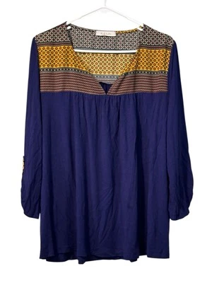 Top túnica Ezra mujer talla medida fluido bohemio hippie azul ligero Foto 1 de 4