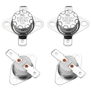 4 Pcs KSD301 Thermostat 250°C/482°F N.C Snap Disc Temperature Switch Ceramic - Picture 1 of 4