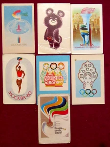 URSS Rusia Soviética Calendarios de Bolsillo 7 Piezas - Juegos Olímpicos 1980 - Moscú Misha - Imagen 1 de 5