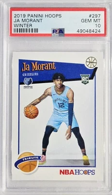 Panini Hoops Ja Morant Winter Rookie RC 2019-20 tributo #297 PSA 10 gemas como nuevo ✨️ Foto 1 de 2