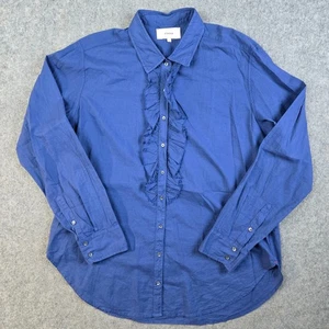 Camicia blusa Xirena Rhoni con volant donna M blu abito con bottoni boho pioniere - Foto 1 di 9