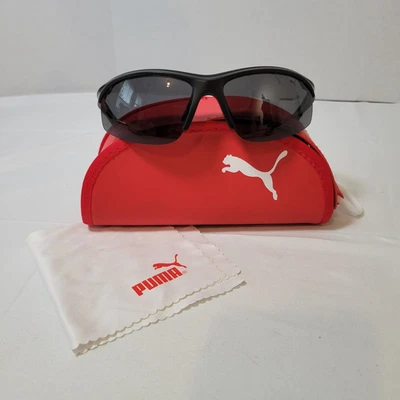 Gafas de sol polarizadas PUMA PU14706A envolventes deportivas resistentes a la rotura bloque UV con estuche Foto 1 de 4