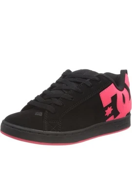DC womens Court Graffik Skate Shoe, Black/Hot Pink - Image 1 of 4