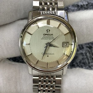 Vin Omega Constellation Pie Pan 35mm Vtg 168.010 Steel Swiss Watch w/ Bracelet - Picture 1 of 12