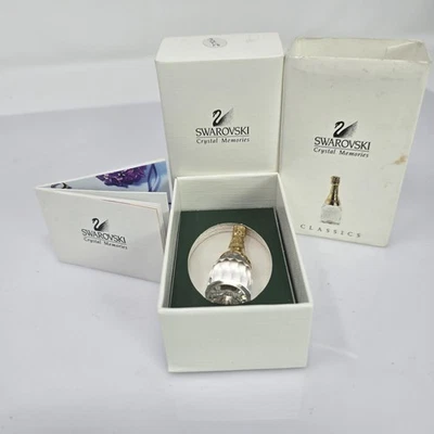 Swarovski Figurine Crystal Memories Sparkling Wine Bottle Gold 208887 champagne - Image 1 of 4
