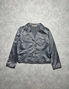 Gerard Darel Paris Metalic Silver Blazer Jacket Size 38 - Picture 1 of 11