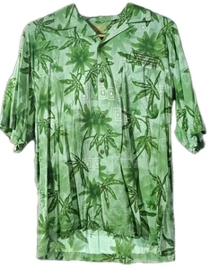 Eagle Dry Goods Hawaiian Aloha Shirt Continental Western Palm Print Green XL - Picture 1 of 5