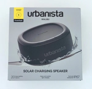 Urbanista Malibu Stereo Lautsprecher Schwarz IPX7 - Solar - Bluetooth - NEU OVP - Bild 1 von 1