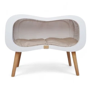 Legowisko wiklinowe dla kota białe Infinity, domek budka schowek koci 64x31x48cm - Zdjęcie 1 z 7