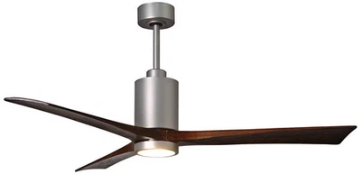 60" Matthews Patricia-3 Nickel Damp Rated LED Ceiling Fan with Remote - Image 1 of 2