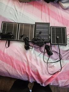 4 Monocrystalline Solar Panels used for Arlo Cameras ( has charger cables ) - Picture 1 of 2