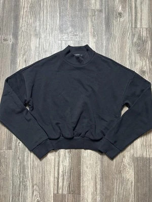 Suéter Forever 21 Mujer Pequeño Negro Cuello Simulado Pullover Recortado Manga Larga Top Foto 1 de 4