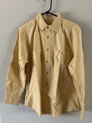 NWOT Scandia Woods 100% Cotton Chamois Button-Down Shirt Men’s M Warm Yellow - Image 1 of 4