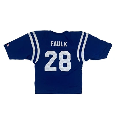 Camiseta de colección Indianapolis Colts Marshall Faulk talla juvenil XL 18-20 mujeres XS/S Foto 1 de 4