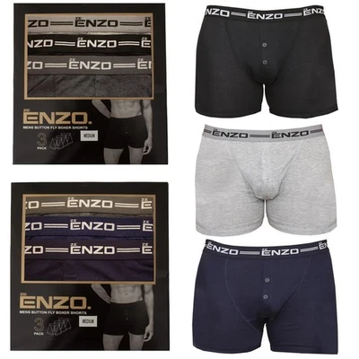 Enzo Boxer Trunks Classici In Cotone Morbido Multipack Mutande Taglia S-6XL - Immagine 1 di 2