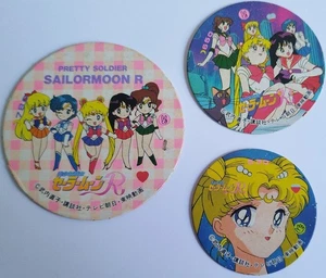 Sailor Moon R Stock 3 Pogs Menko Cards Different Japan Years' 90 - Picture 1 of 2