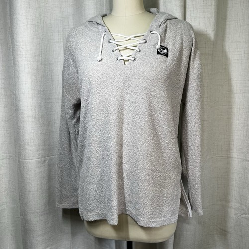 OFF WHITE Maglione donna ROSA By Victorias Secret grande stringato avorio felpa con cappuccio maglione leggero