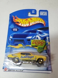 2002 Hot Wheels '70 CHEVELLE SS Yellow BUTTERFINGER #098 Sweet Rides EXC PKG  - Picture 1 of 5