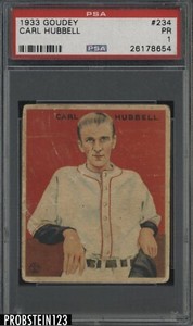 1933 Goudey #234 Carl Hubbell Giants PSA 1 Well Centered