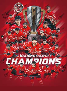 TEAM CANADA NHL 4 NATIONS FACE OFF CHAMPIONS FRIDGE MAGNET 4.75" X 3.5" - Picture 1 of 1