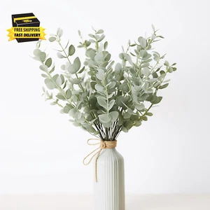 20 Pcs Fake Eucalyptus Stems Faux Eucalyptus Leaves Eucalyptus Artificial Fake G - Picture 1 of 9